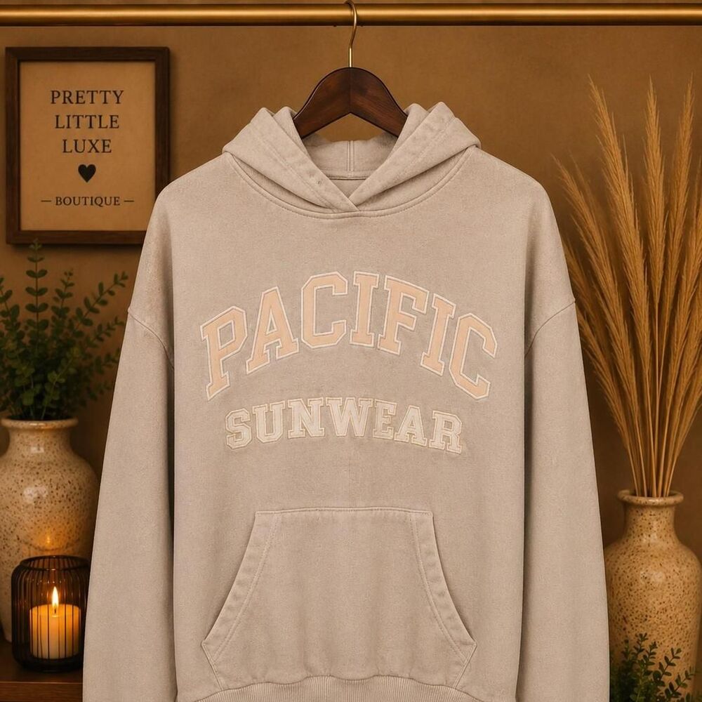 Pacsun Women's Grey and Tan Hoodie